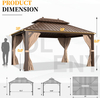 Gazebo Wood Outdoor Sunshade 3.65*6m Gazebos Aluminum Luxury Pavilion Outdoor for Garden